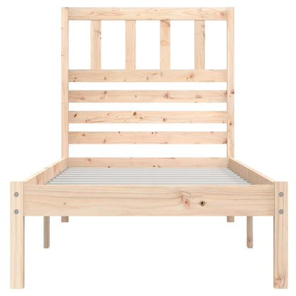 vidaXL Bed Frame without Mattress Solid Wood Pine 90x200 cm - Brown - 205.5 x 96 x 100 cm