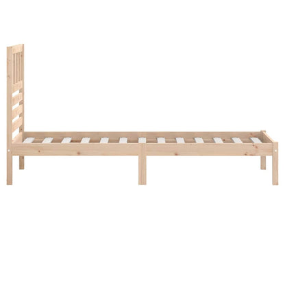vidaXL Bed Frame without Mattress Solid Wood Pine 90x200 cm - Brown - 205.5 x 96 x 100 cm