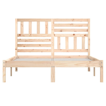 vidaXL Bed Frame without Mattress Solid Wood Pine 120x200 cm - Brown - 205.5 x 126 x 100 cm