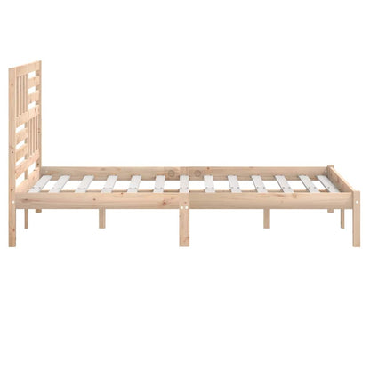 vidaXL Bed Frame without Mattress Solid Wood Pine 120x200 cm - Brown - 205.5 x 126 x 100 cm