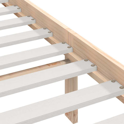 vidaXL Bed Frame without Mattress Solid Wood Pine 120x200 cm - Brown - 205.5 x 126 x 100 cm
