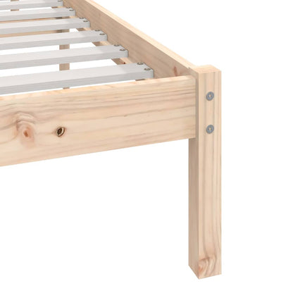 vidaXL Bed Frame without Mattress Solid Wood Pine 160x200 cm - Brown - 205.5 x 166 x 100 cm