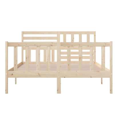 vidaXL Bed Frame without Mattress Solid Wood 140x200 cm - Brown - 205.5 x 146 x 100 cm - 64687