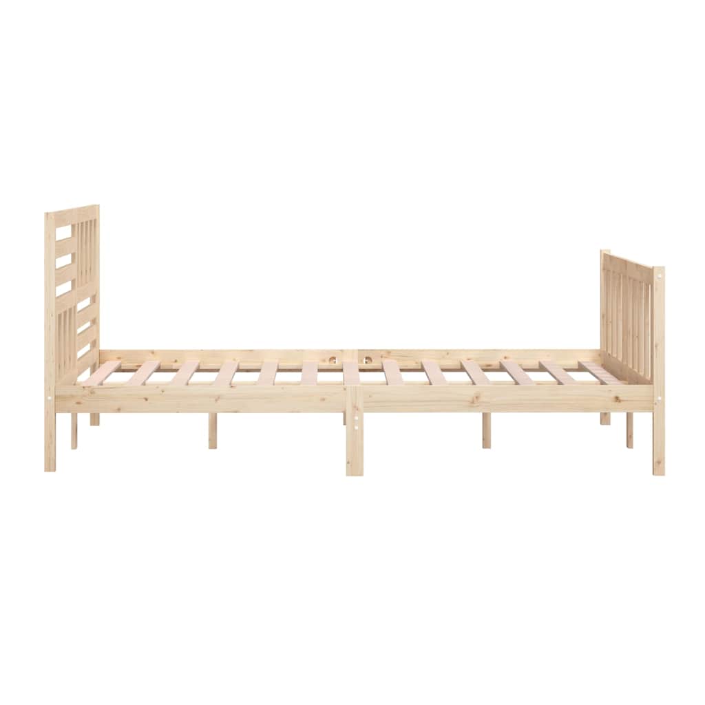 vidaXL Bed Frame without Mattress Solid Wood 140x200 cm - Brown - 205.5 x 146 x 100 cm - 64687