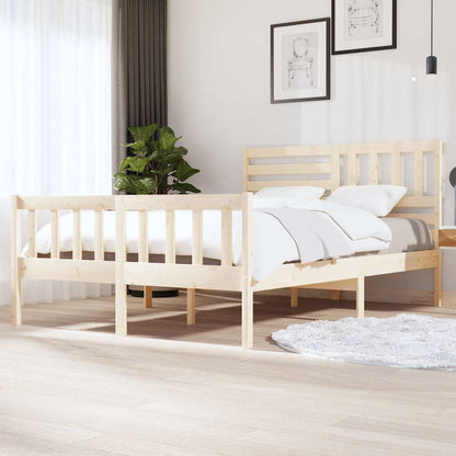 vidaXL Bed Frame without Mattress Solid Wood 140x200 cm - Brown - 205.5 x 146 x 100 cm - 64687