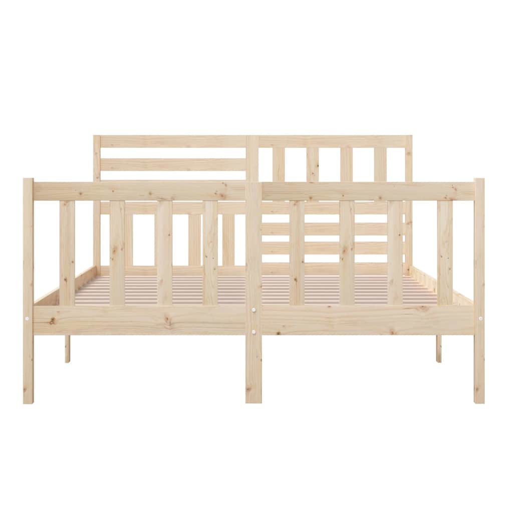 vidaXL Bed Frame without Mattress Solid Wood 160x200 cm - Brown - 205.5 x 166 x 100 cm - 64694