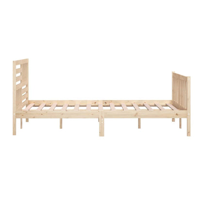 vidaXL Bed Frame without Mattress Solid Wood 160x200 cm - Brown - 205.5 x 166 x 100 cm - 64694