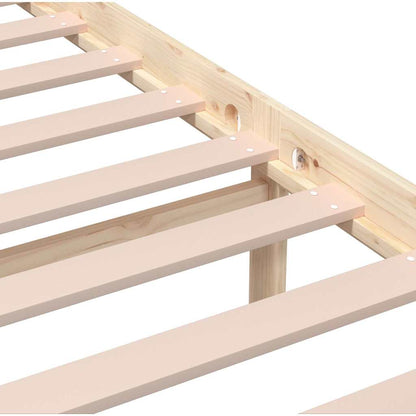 vidaXL Bed Frame without Mattress Solid Wood 160x200 cm - Brown - 205.5 x 166 x 100 cm - 64694