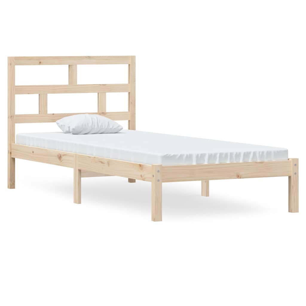 vidaXL Bed Frame without Mattress Solid Wood 90x200 cm - Brown - 205.5 x 96 x 100 cm