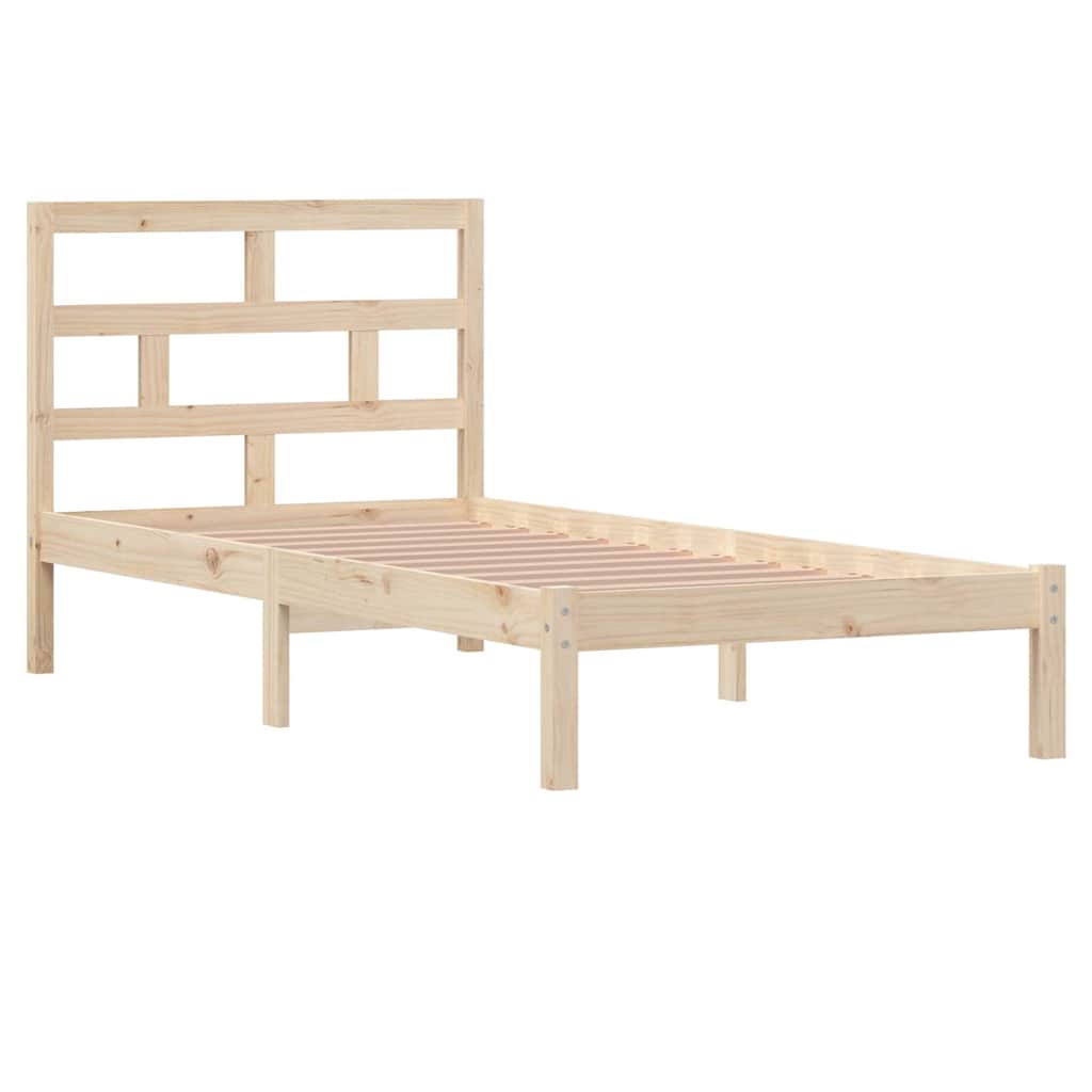 vidaXL Bed Frame without Mattress Solid Wood 90x200 cm - Brown - 205.5 x 96 x 100 cm