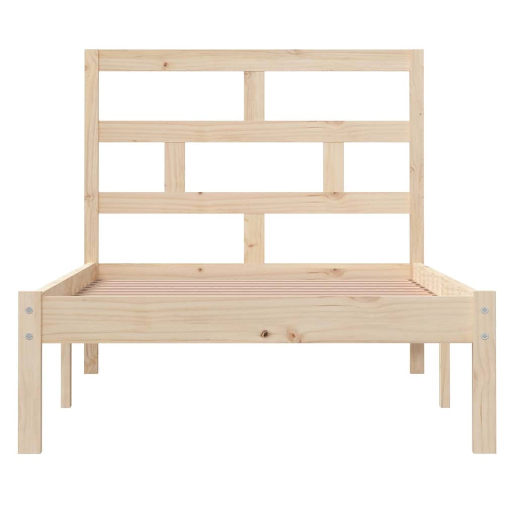 vidaXL Bed Frame without Mattress Solid Wood 90x200 cm - Brown - 205.5 x 96 x 100 cm