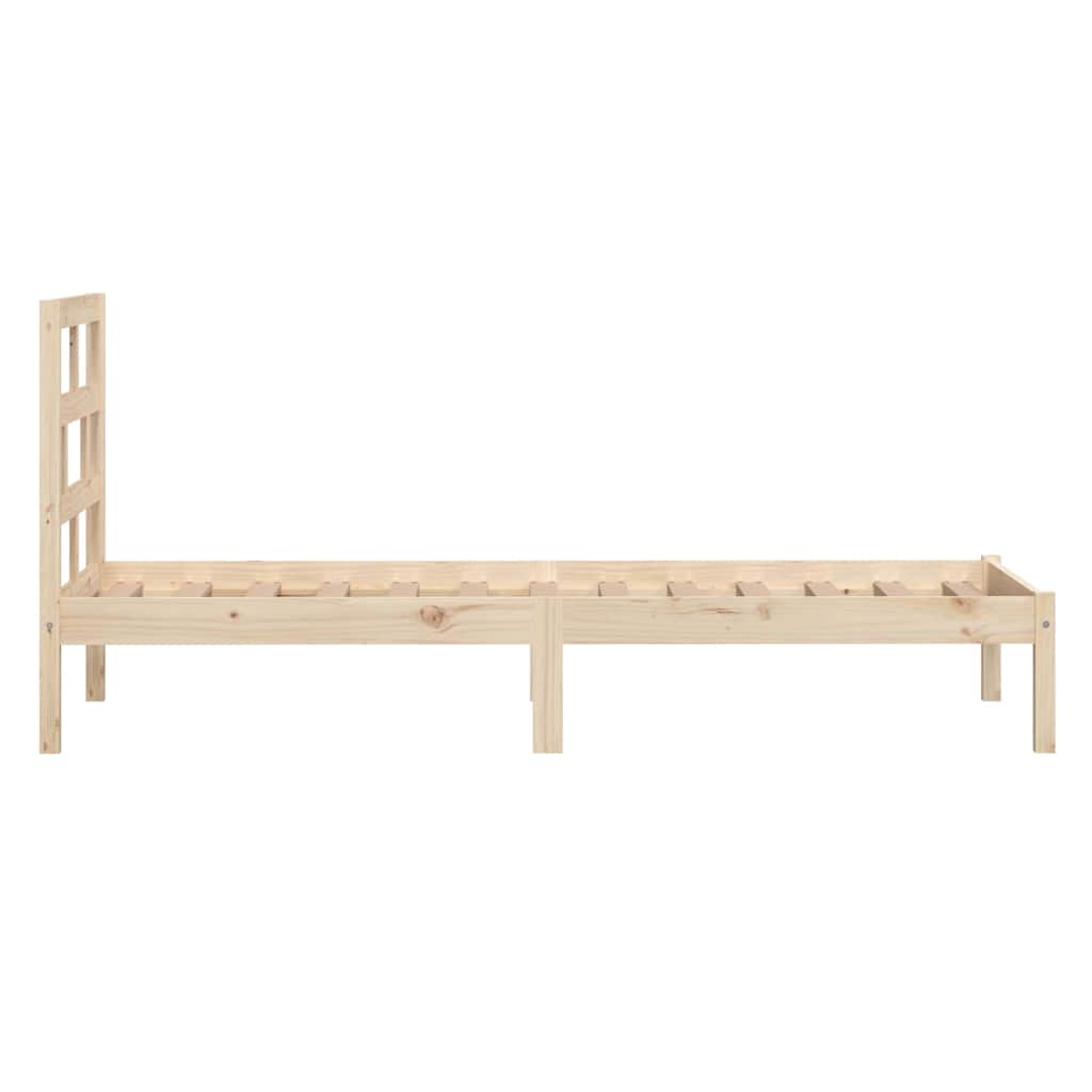 vidaXL Bed Frame without Mattress Solid Wood 90x200 cm - Brown - 205.5 x 96 x 100 cm