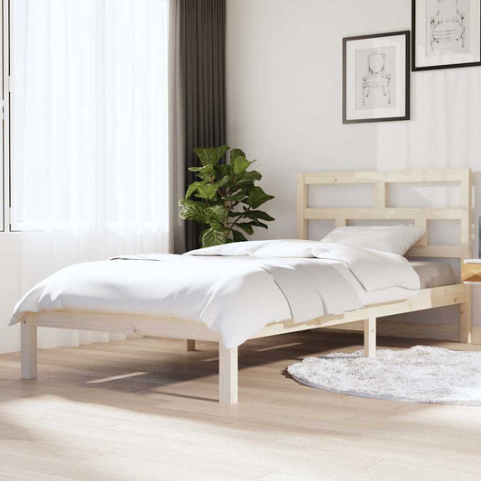 vidaXL Bed Frame without Mattress Solid Wood 90x200 cm - Brown - 205.5 x 96 x 100 cm