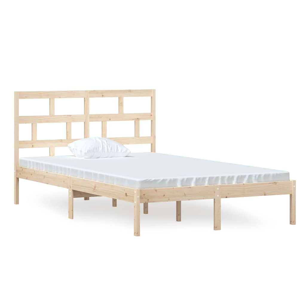 vidaXL Bed Frame without Mattress Solid Wood 120x200 cm - Brown - 205.5 x 126 x 100 cm