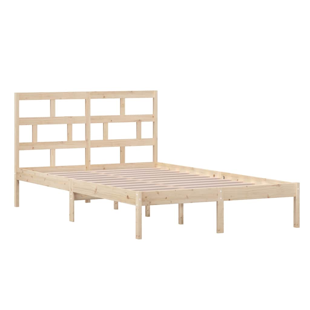 vidaXL Bed Frame without Mattress Solid Wood 120x200 cm - Brown - 205.5 x 126 x 100 cm