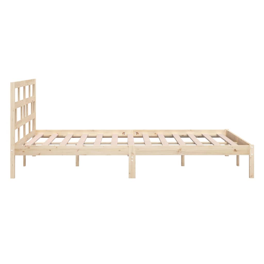 vidaXL Bed Frame without Mattress Solid Wood 120x200 cm - Brown - 205.5 x 126 x 100 cm