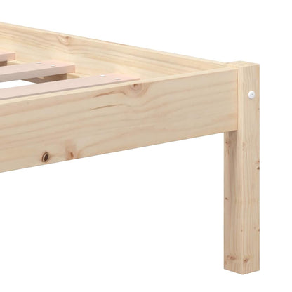 vidaXL Bed Frame without Mattress Solid Wood 120x200 cm - Brown - 205.5 x 126 x 100 cm