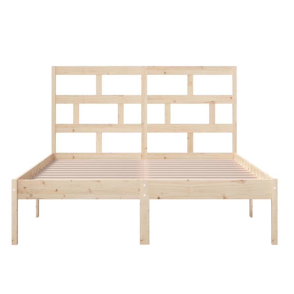 vidaXL Bed Frame without Mattress Solid Wood 140x200 cm - Brown - 205.5 x 146 x 100 cm - 64700