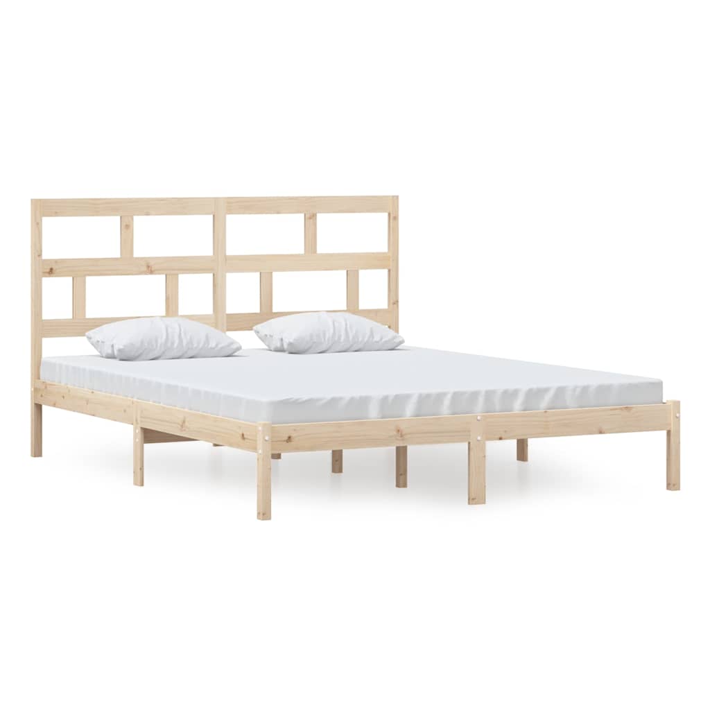 vidaXL Bed Frame without Mattress Solid Wood 160x200 cm - Brown - 205.5 x 166 x 100 cm - 64709