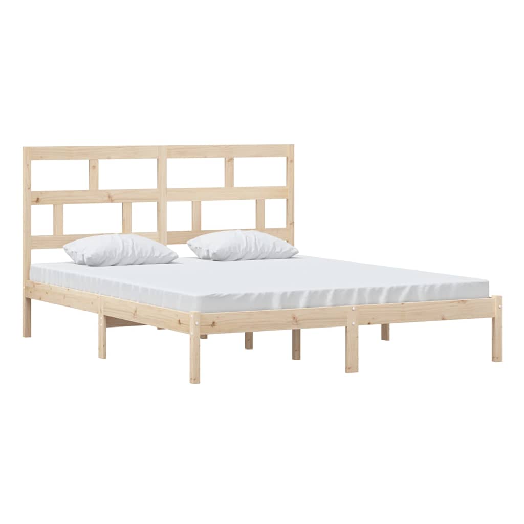 vidaXL Bed Frame without Mattress Solid Wood 160x200 cm - Brown - 205.5 x 166 x 100 cm - 64709