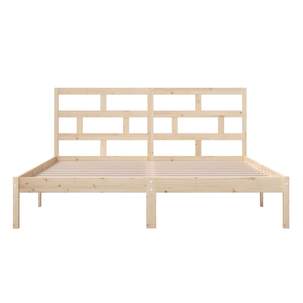 vidaXL Bed Frame without Mattress Solid Wood 160x200 cm - Brown - 205.5 x 166 x 100 cm - 64709