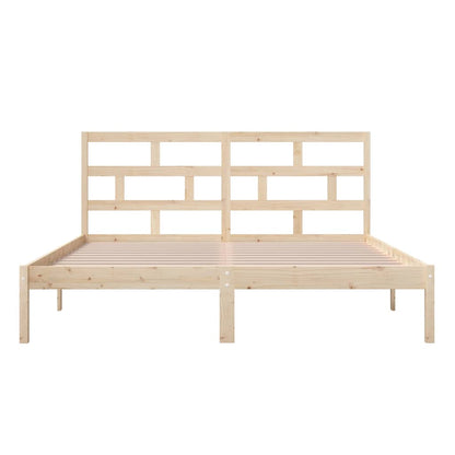 vidaXL Bed Frame without Mattress Solid Wood 160x200 cm - Brown - 205.5 x 166 x 100 cm - 64709
