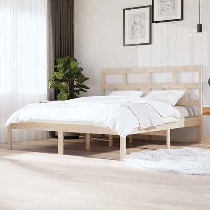 vidaXL Bed Frame without Mattress Solid Wood 160x200 cm - Brown - 205.5 x 166 x 100 cm - 64709