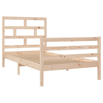 vidaXL Bed Frame without Mattress Solid Wood 100x200 cm - Brown - 205.5 x 106 x 100 cm - 64710