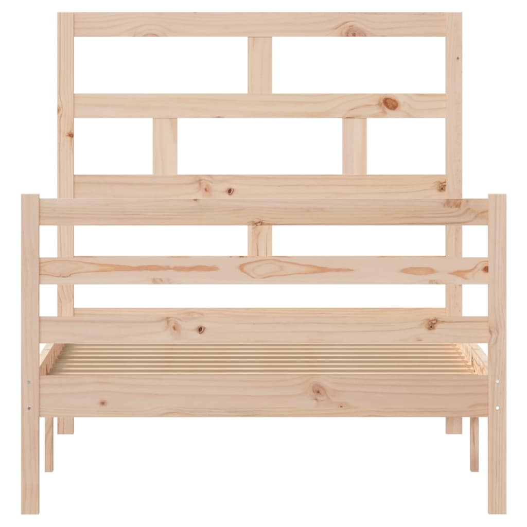 vidaXL Bed Frame without Mattress Solid Wood 100x200 cm - Brown - 205.5 x 106 x 100 cm - 64710