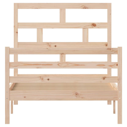vidaXL Bed Frame without Mattress Solid Wood 100x200 cm - Brown - 205.5 x 106 x 100 cm - 64710