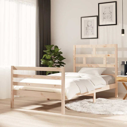 vidaXL Bed Frame without Mattress Solid Wood 100x200 cm - Brown - 205.5 x 106 x 100 cm - 64710