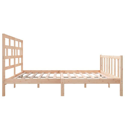 vidaXL Bed Frame without Mattress Solid Wood 140x200 cm - Brown - 205.5 x 145.5 x 69.5 cm