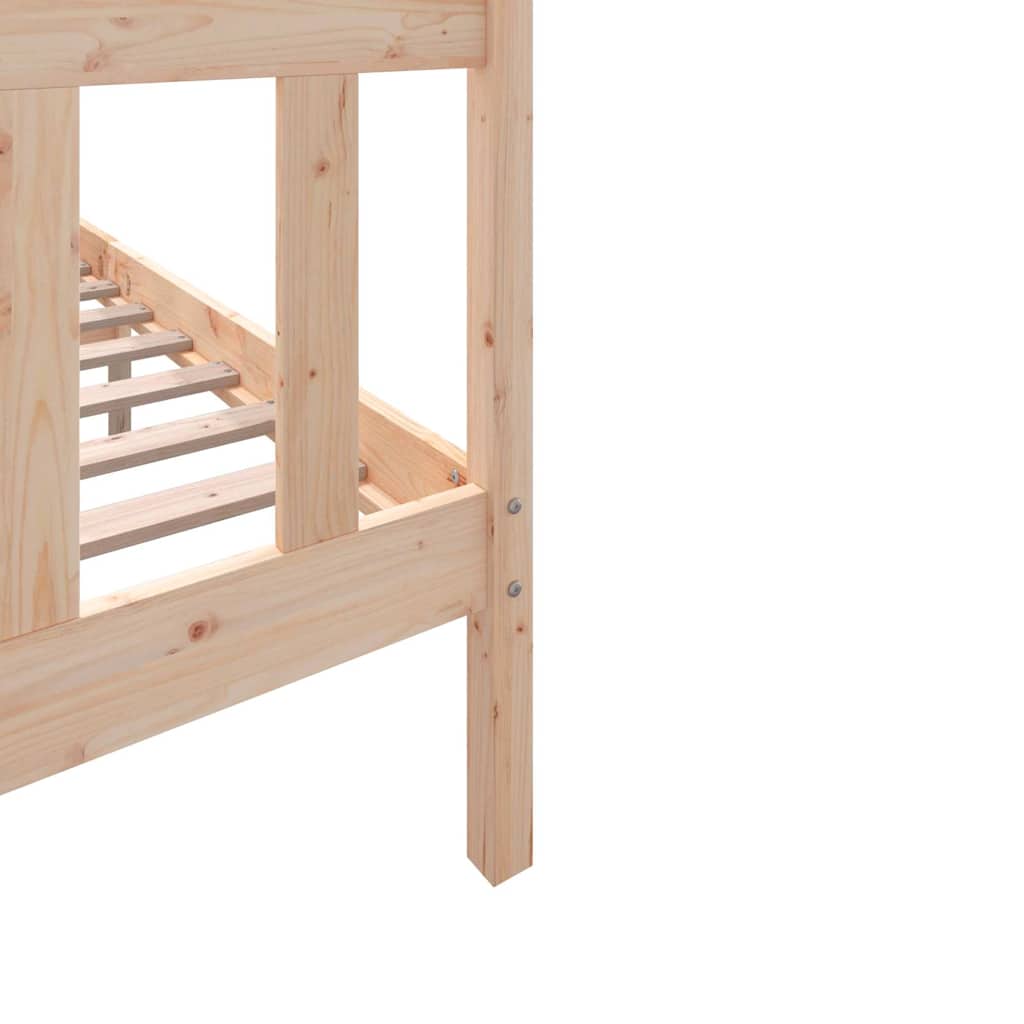 vidaXL Bed Frame without Mattress Solid Wood 140x200 cm - Brown - 205.5 x 145.5 x 69.5 cm