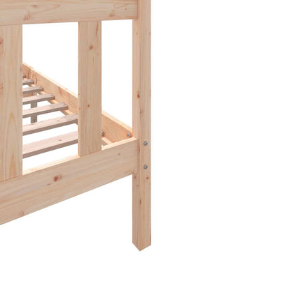 vidaXL Bed Frame without Mattress Solid Wood 140x200 cm - Brown - 205.5 x 145.5 x 69.5 cm