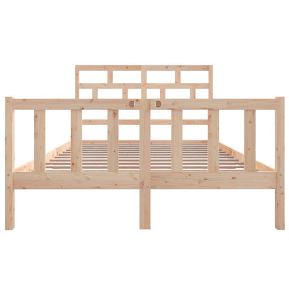 vidaXL Bed Frame without Mattress Solid Wood 160x200 cm - Brown - 205.5 x 165.5 x 69.5 cm