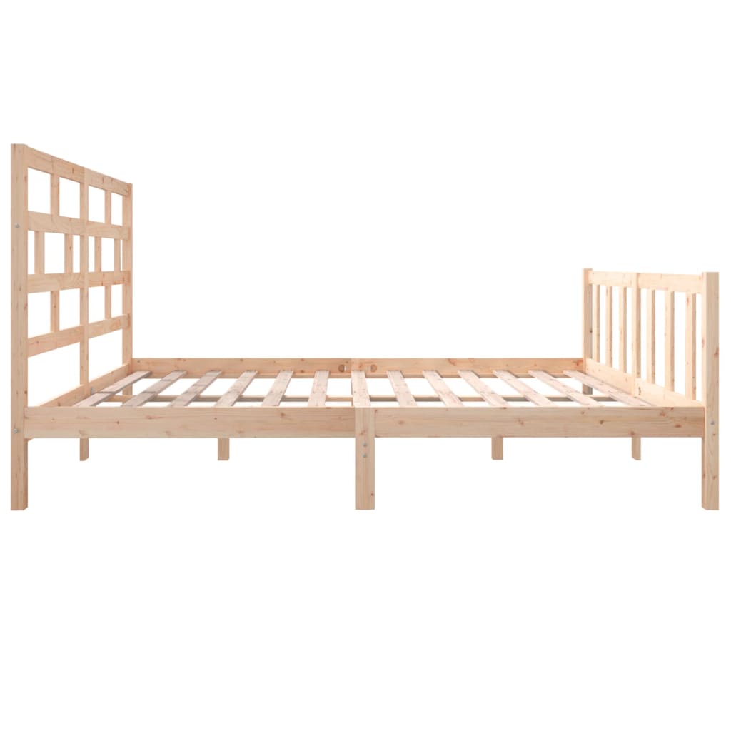 vidaXL Bed Frame without Mattress Solid Wood 160x200 cm - Brown - 205.5 x 165.5 x 69.5 cm