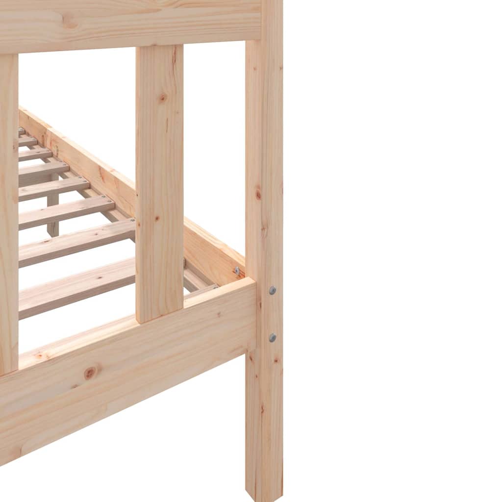 vidaXL Bed Frame without Mattress Solid Wood 160x200 cm - Brown - 205.5 x 165.5 x 69.5 cm