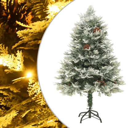 vidaXL Pre-lit Christmas Tree with Pine Cones Green 150 cm PVC&PE - 150 x 90 cm