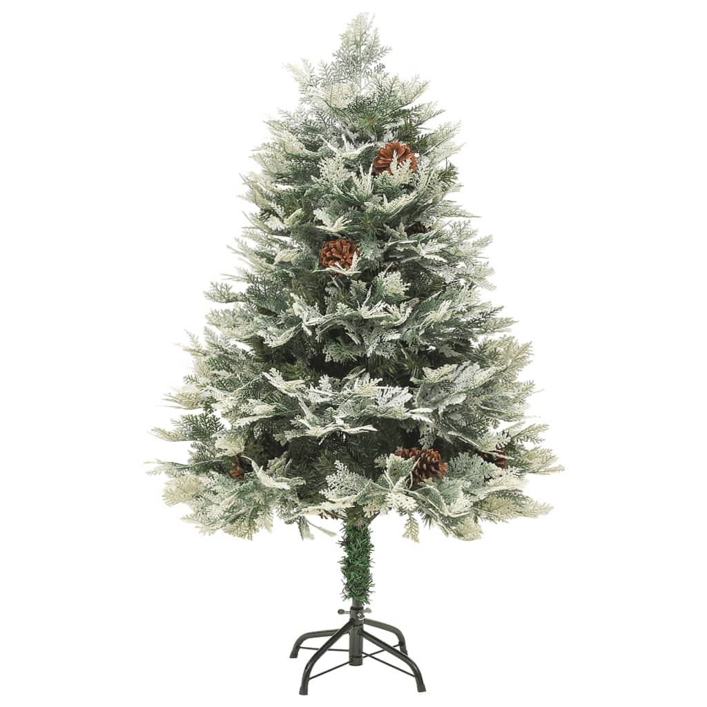 vidaXL Pre-lit Christmas Tree with Pine Cones Green 150 cm PVC&PE - 150 x 90 cm