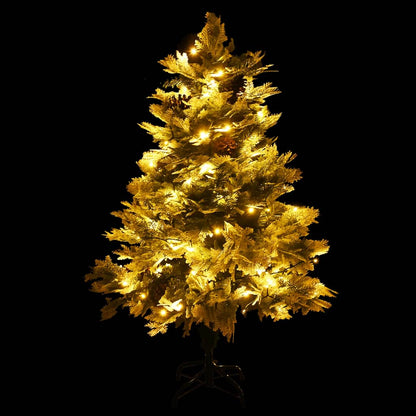 vidaXL Pre-lit Christmas Tree with Pine Cones Green 150 cm PVC&PE - 150 x 90 cm