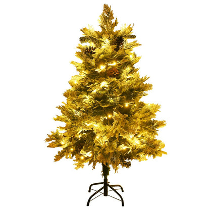 vidaXL Pre-lit Christmas Tree with Pine Cones Green 150 cm PVC&PE - 150 x 90 cm