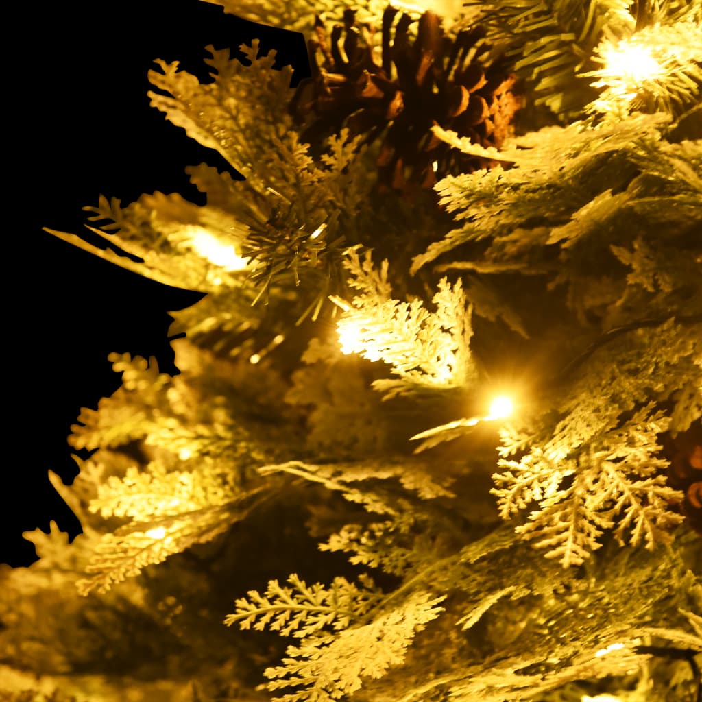 vidaXL Pre-lit Christmas Tree with Pine Cones Green 150 cm PVC&PE - 150 x 90 cm