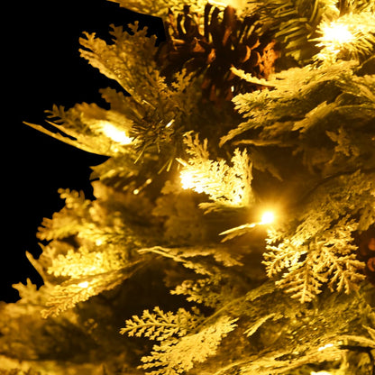 vidaXL Pre-lit Christmas Tree with Pine Cones Green 150 cm PVC&PE - 150 x 90 cm