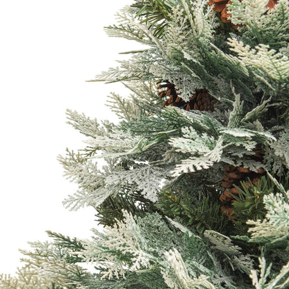 vidaXL Pre-lit Christmas Tree with Pine Cones Green 150 cm PVC&PE - 150 x 90 cm