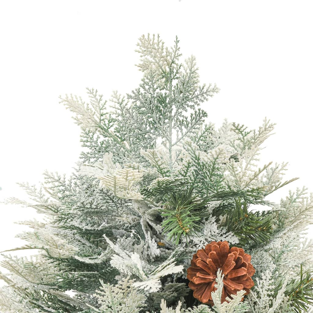 vidaXL Pre-lit Christmas Tree with Pine Cones Green 150 cm PVC&PE - 150 x 90 cm