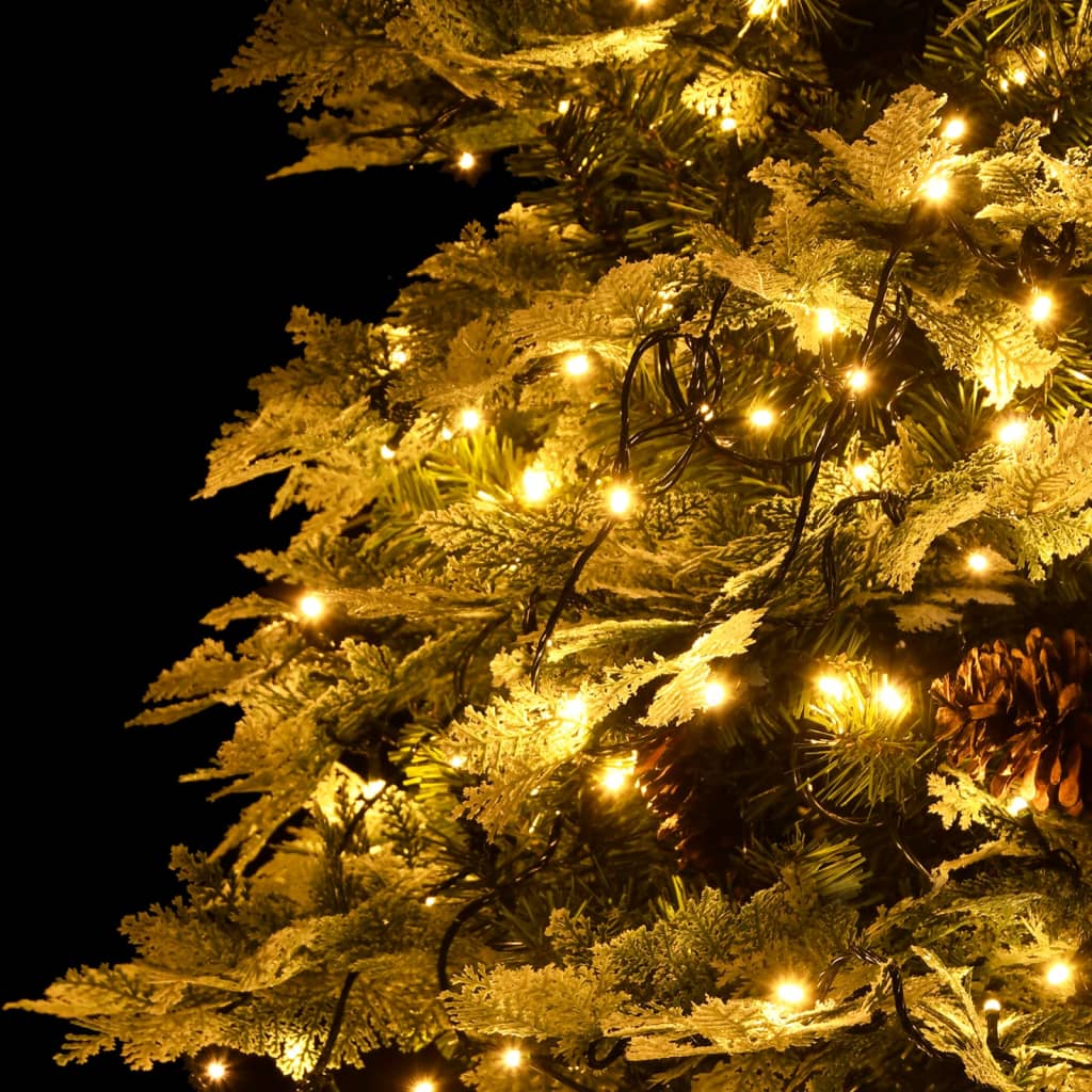 vidaXL Pre-lit Christmas Tree with Pine Cones Green 195 cm PVC&PE - 195 x 105 cm