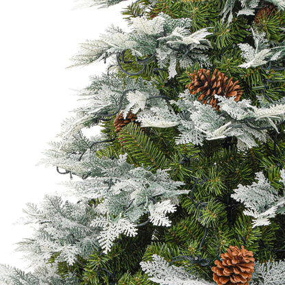 vidaXL Pre-lit Christmas Tree with Pine Cones Green 195 cm PVC&PE - 195 x 105 cm