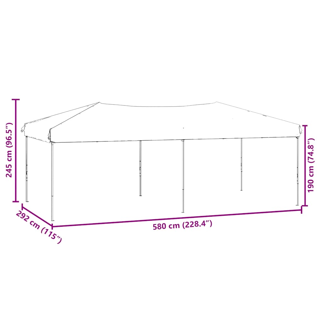 vidaXL Folding Party Tent with Sidewalls Red 3x6 m