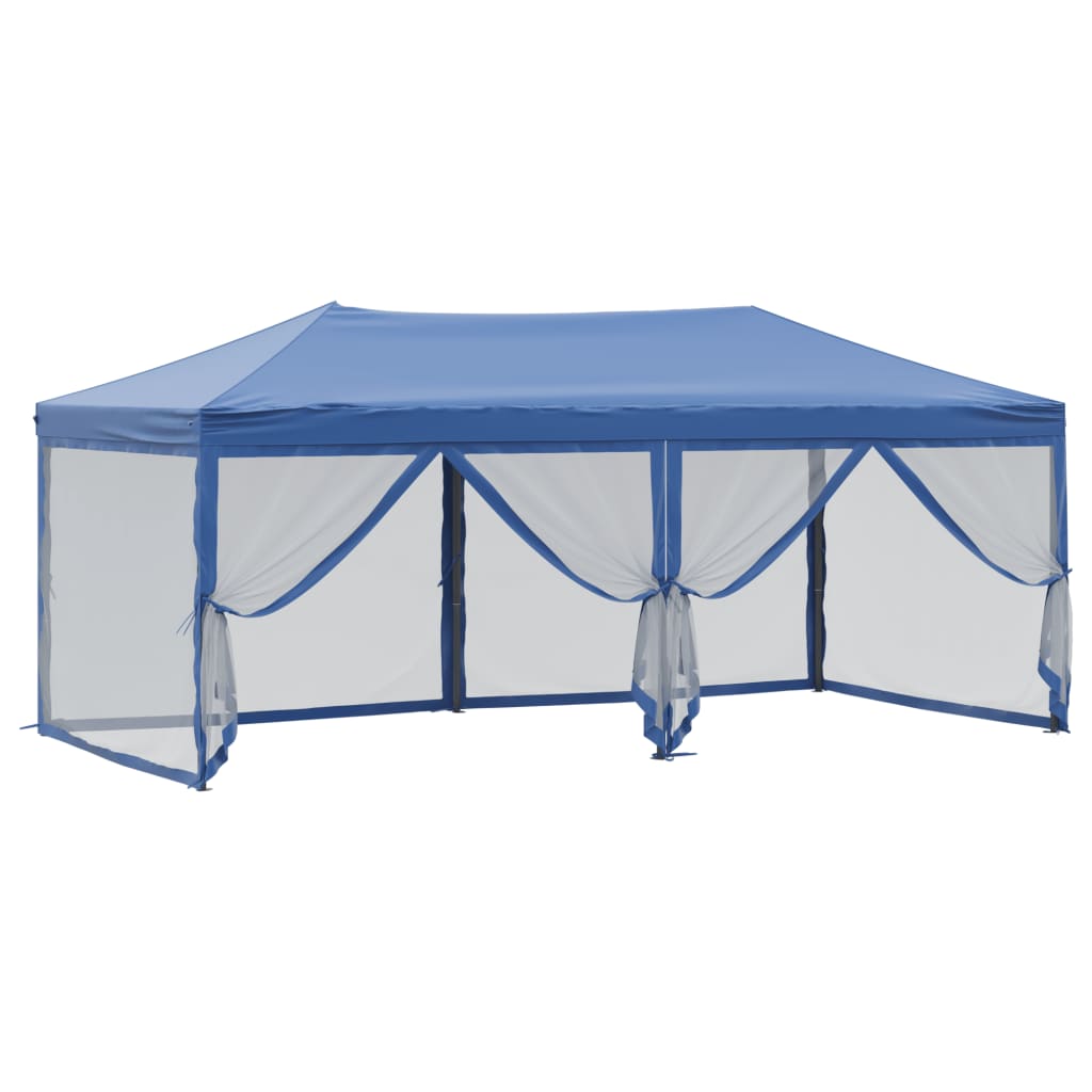 vidaXL Folding Party Tent with Sidewalls Blue 3x6 m - 12907