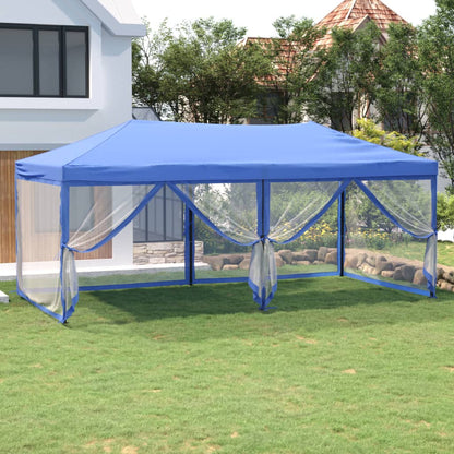 vidaXL Folding Party Tent with Sidewalls Blue 3x6 m - 12907